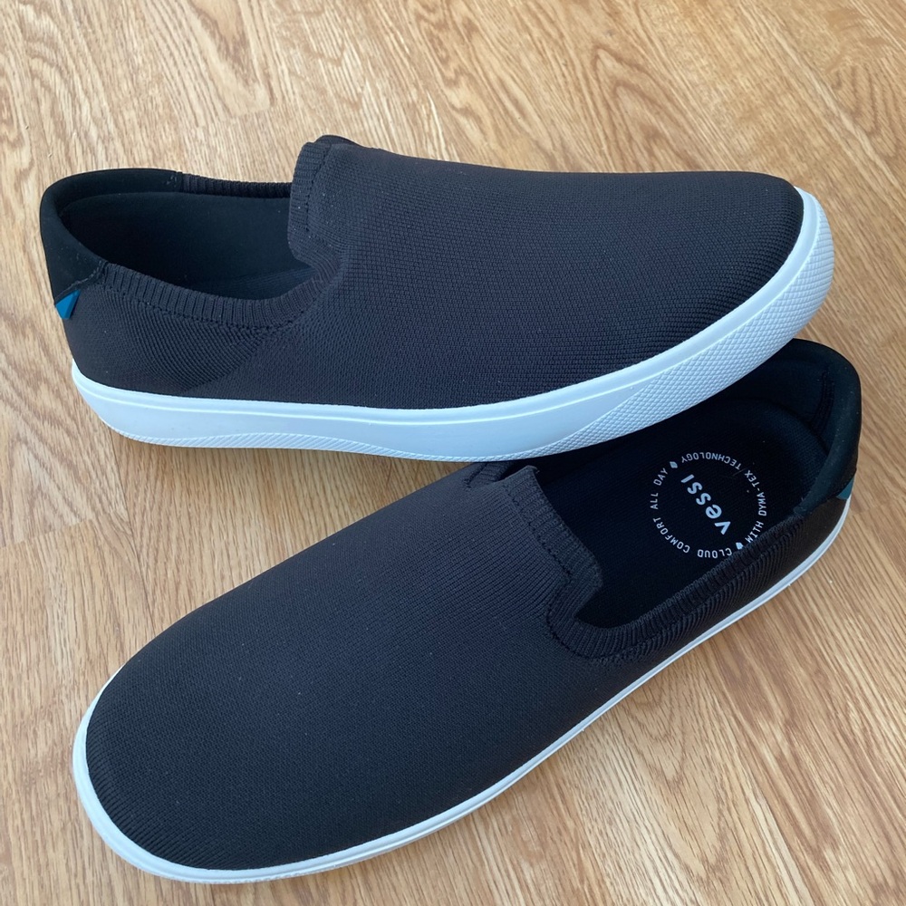 Vessi Men's Black Boardwalk Slip-On Sneakers